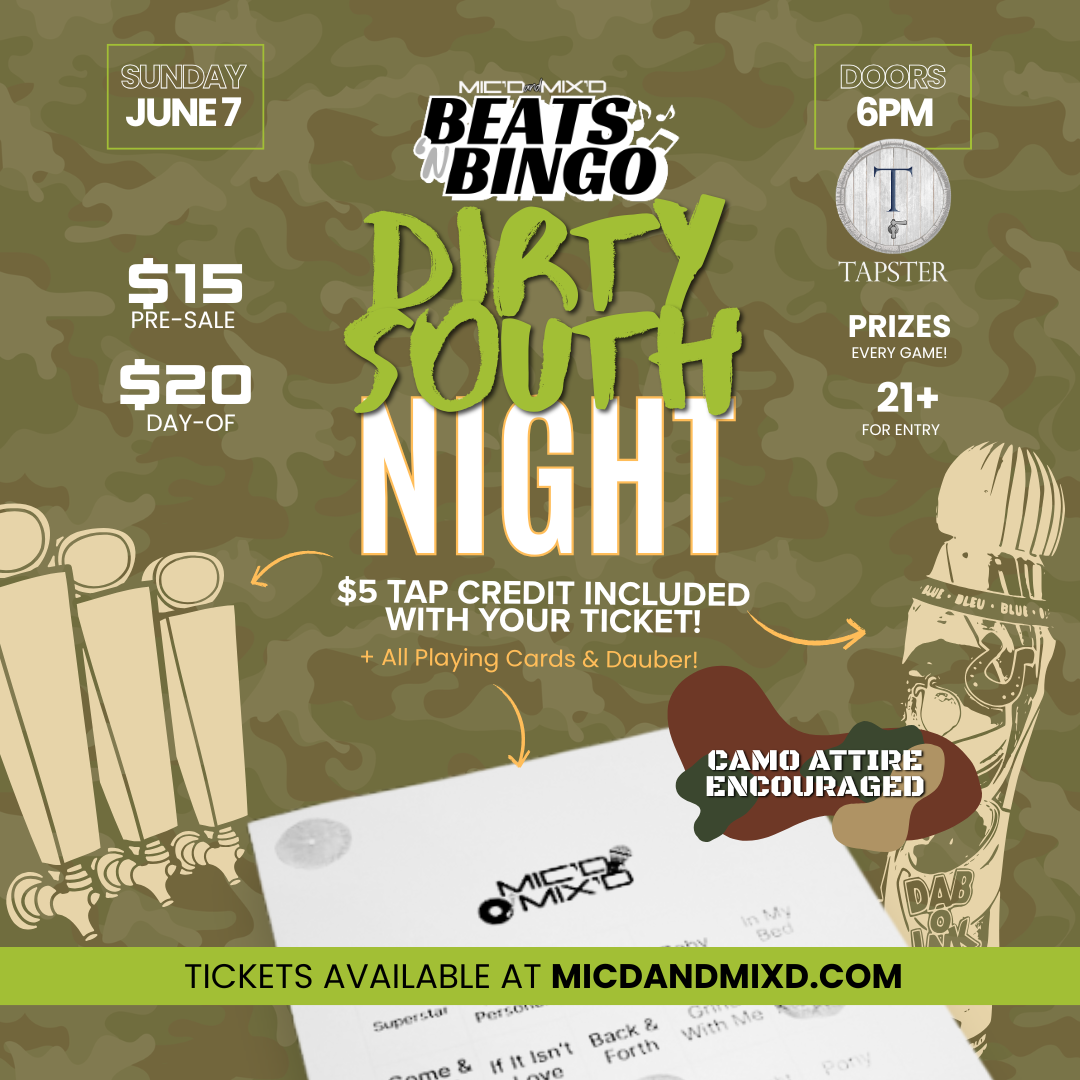 Music Bingo - Dirty South Night at Tapster Lexington, June 7, 2026